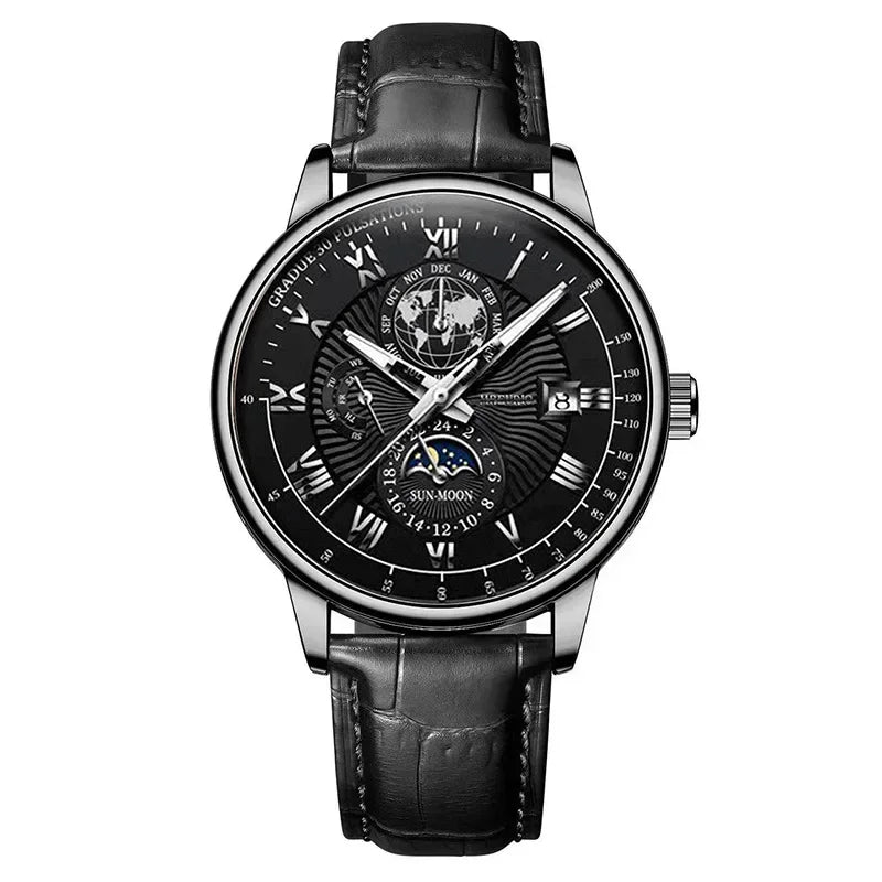 2024 Men Watch Fashion Top Luxury Sport Men's Wristwatch Waterproof Luminous Leather Date Quartz Watches Man Casual Clock