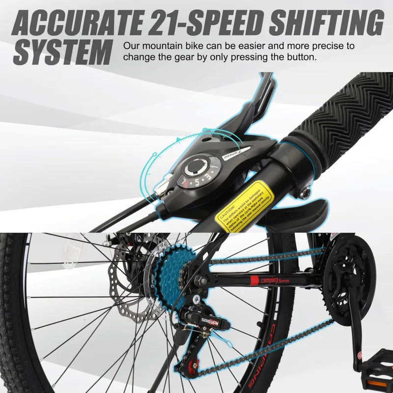 Aktaxon mountain bike27.5/29 inch; mountain bike 21-speed adult bikes, double disc brake, suspension fork, high carbon steel fra