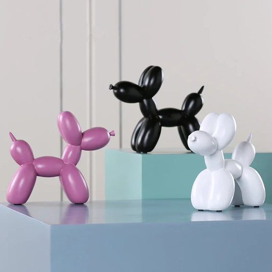 New Modern Simple Balloon Dog Resin Statue Animal Figurine Sculpture For Home Decorations Gifts  Eight Colors 13