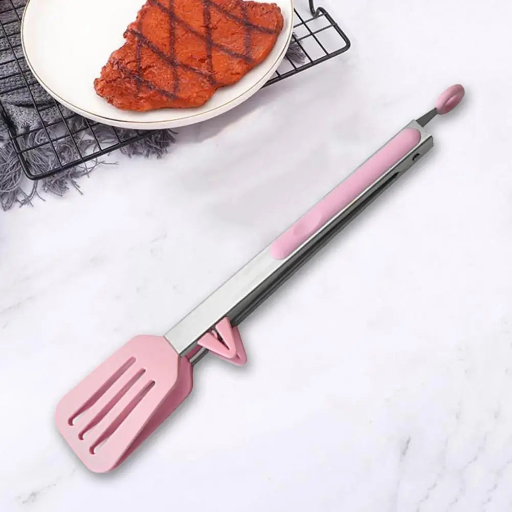 Non-stick Pan Tong Stainless Steel Food Tongs with Silicone Tip for Bbq Baking Non Stick Kitchen Clamp for Cooking Fish Steak