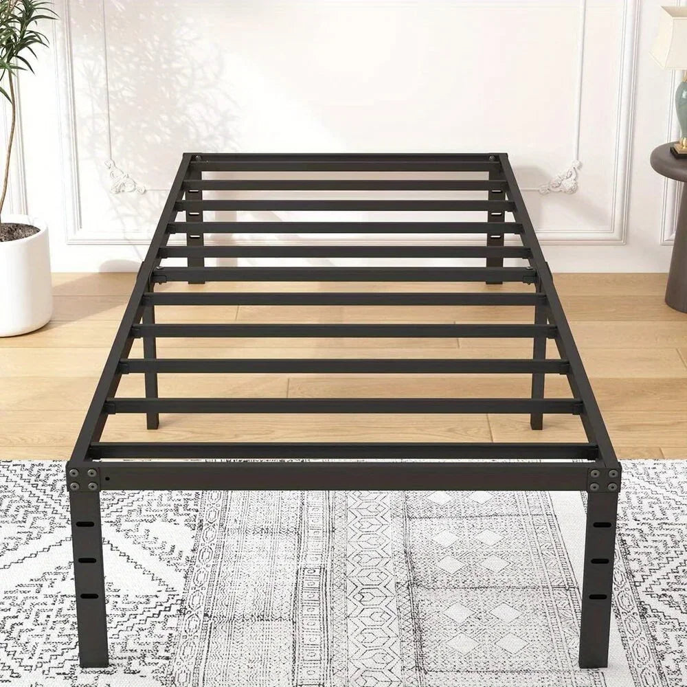 18" Bed Frame Twin Size Heavy Duty Metal Platform No Box Spring Needed