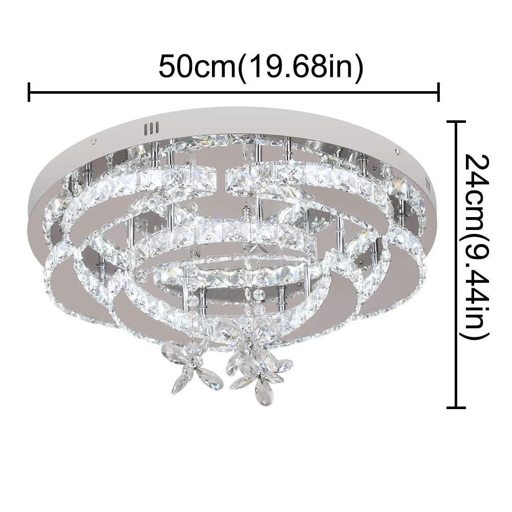 Modern Chandelier Ceiling Lamp K9 Luxury Crystal Led Living Dining Room Decor Pendant Light RC Dimmable Luminaire Home Fixture