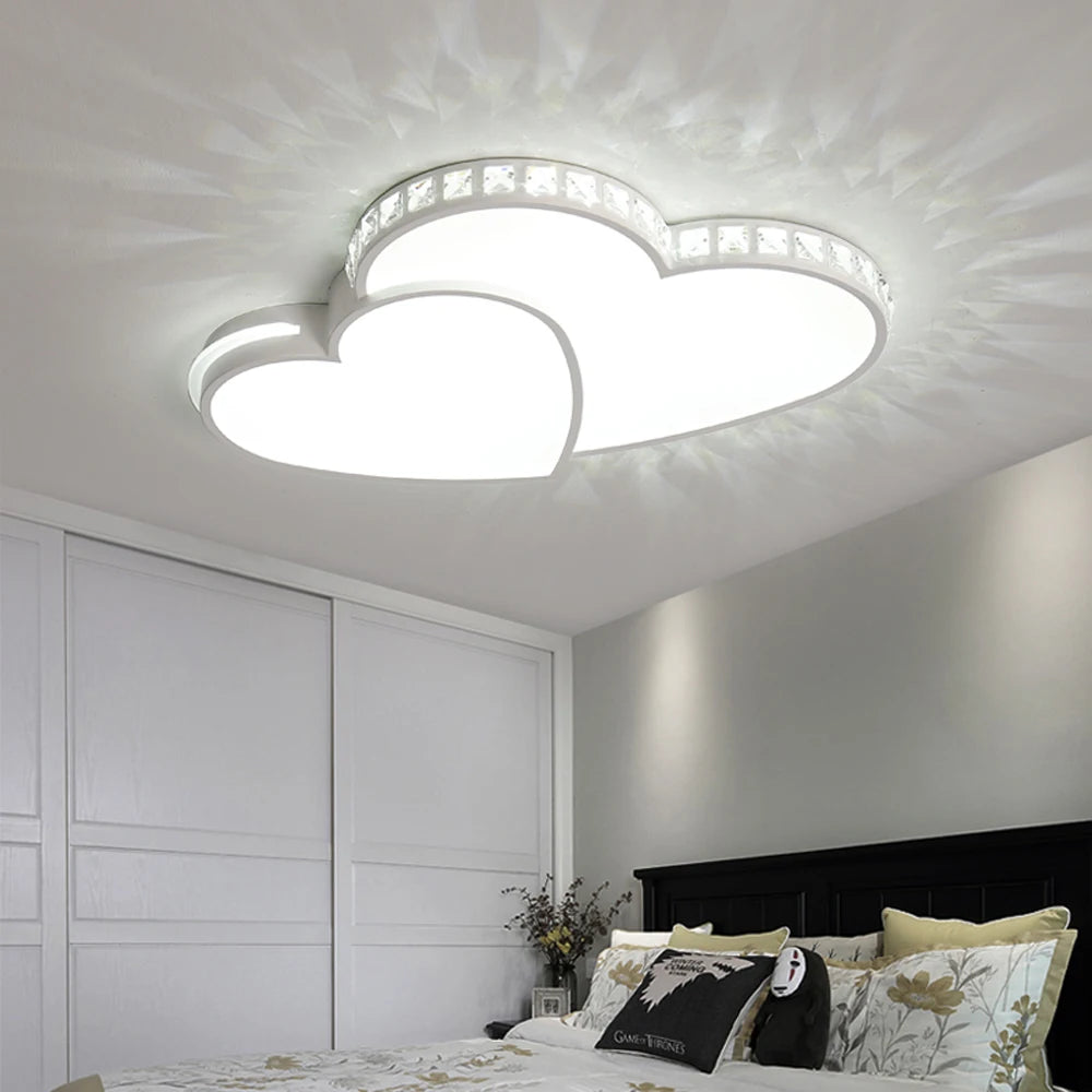 Crystal Modern Led Heart-shaped Ceiling Light Creative LED Lighting Fixture for Children's Room Crystal Home Chandelier