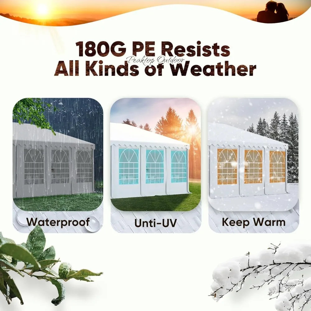 Party Tent, Heavy Duty Wedding Tents, Outdoor Gazebo Event Shelter Canopy with Carry Bags, 20'X40'