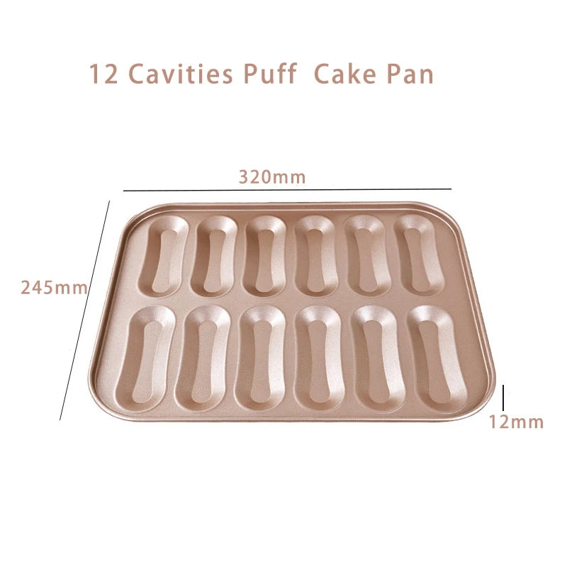 Puff Baking Pan Non-Stick Carbon Steel Cake Bread Buns Baking Ware Pan Mould Mold Tin Shape Tool Dishes for Bakeware