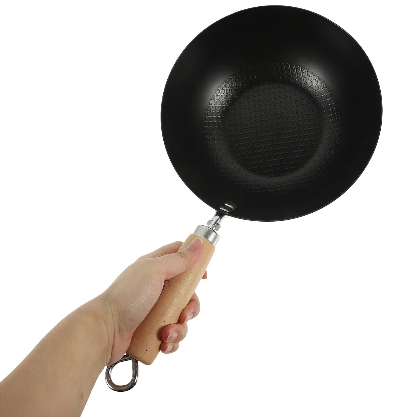 Flat Bottom Wok Fry Pans Everyday Deep Frying Japanese Pot Home for Gas Stove Cooking Utensils Iron Kitchen Cookware