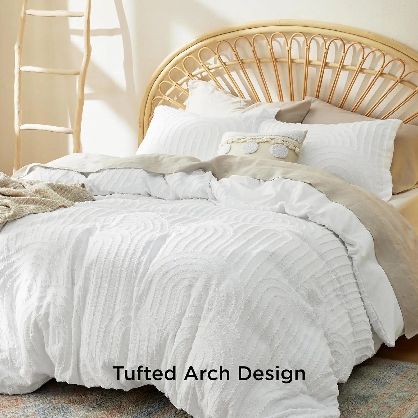 Bedsure Boho Duvet Cover, Tufted/ Checkerboard/ Arch Design Bedding Duvet Cover Set for All Season, Twin, Queen, King
