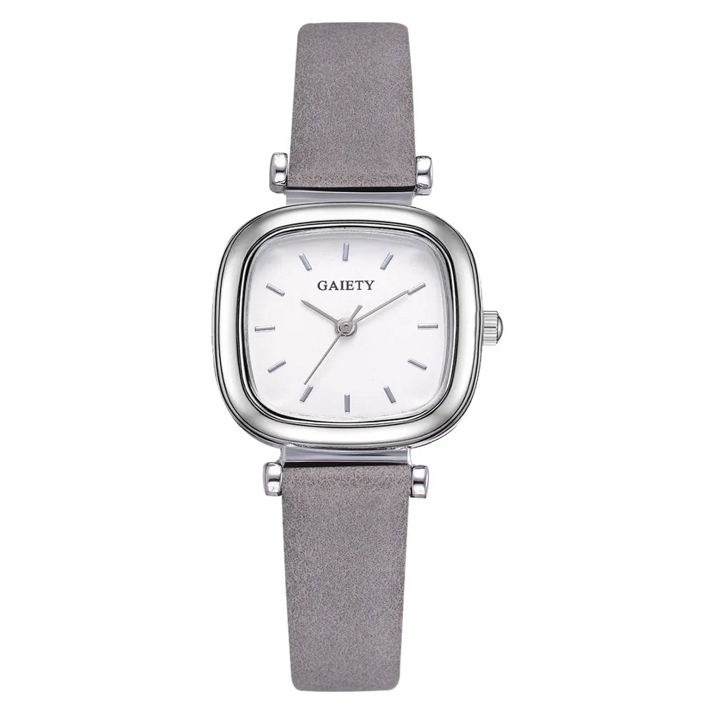 Elegant Square Watches For Woman New Casual Minimalist Green PU Bracelet Ladies Luxe Quartz Wristwatches Clock Montres Femmes
