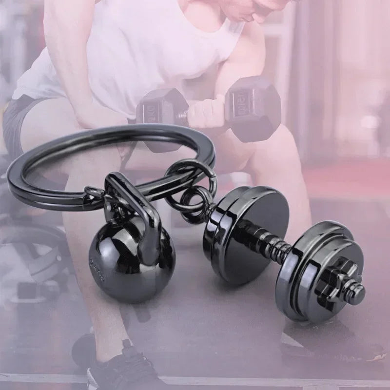 Fitness Dumbbell Keychain Sports Competition Souvenir Universal Arm Strength Training Three-dimensional Model Club Gifts