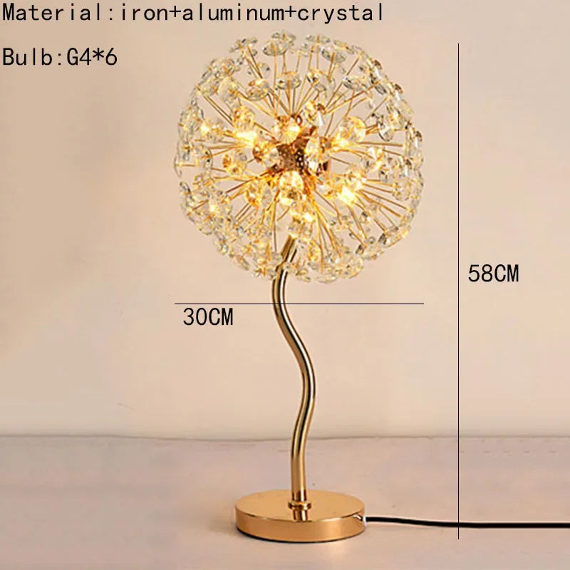 Dandelion LED Floor Lamp for Parlor Bedroom Shop Decorate Standing Lighting G4 Bulb Gold Metal Home Deco Dropshipping
