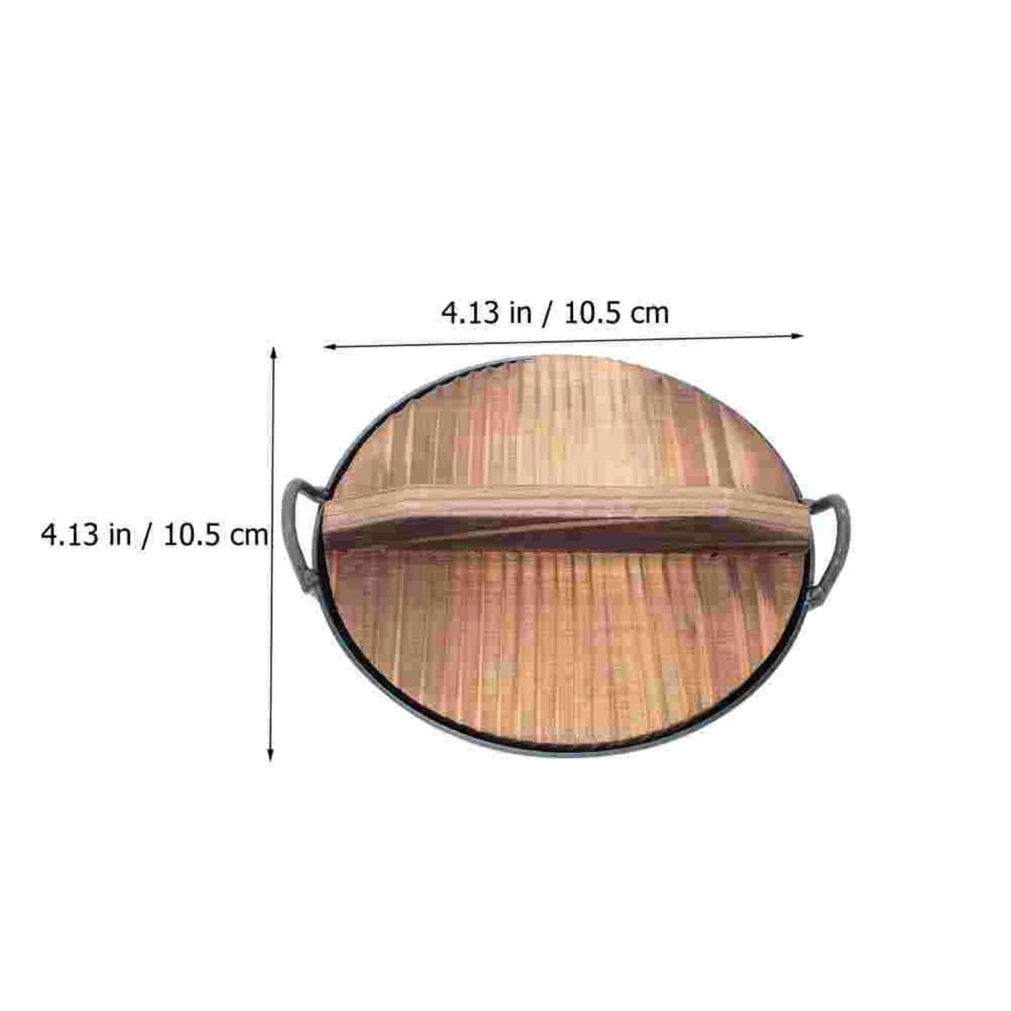 Non-Stick Decor Chinese Wok, Stir Fry Skillet with Wooden Lid and Double Ear, Everyday Mini Cookware Pan