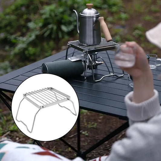 Camping Folding Grill Stand Camping BBQ Table Grill Outdoor Portable Brazier Grate Stove Rack Tools Gas Stand Camping Wood M4M0