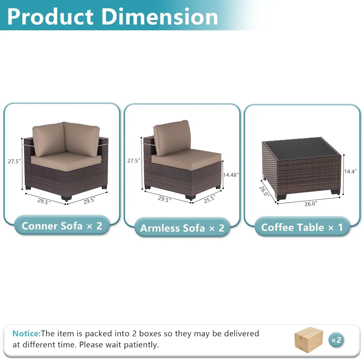 Patio Furniture Modularwith Swivel Chairs Outdoor Sectional Wicker Rattan w/Fire Pit Conversation Sofa Set for Backyard
