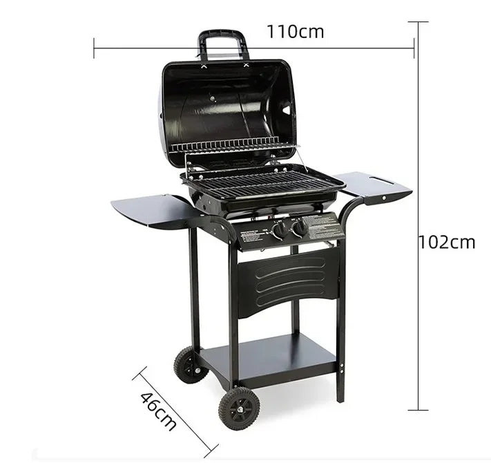 New double side table plate large charcoal smoking grill American camping outdoor barbecue grill