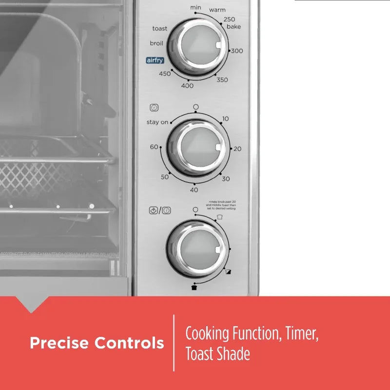 BLACK+DECKER  6-Slice Crisp 'N Bake Air Fry Toaster Oven, TO3217SS