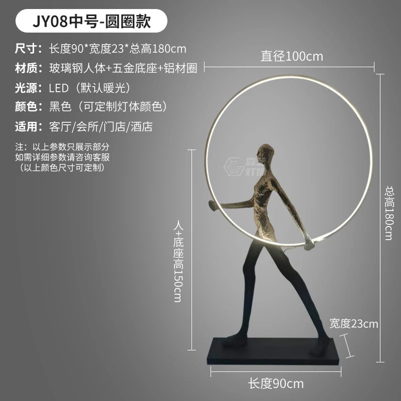 Humanoid Art Sculpture Fall Floor Lamp Living Room Light Luxury Design Sense Modern Creative Modeling Floor Lamp