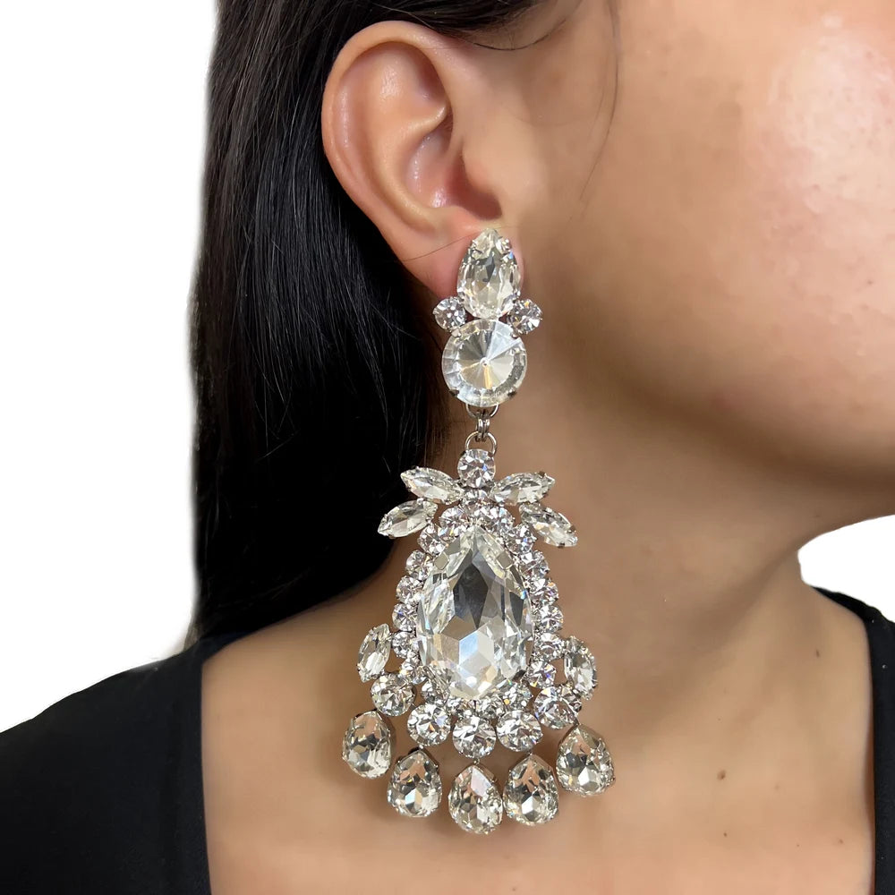 Stonefans Oversized Round Necklace Set With Earrings for Girls Women Y2k Accessories Luxury Wedding Set Decoration Jewelry Gifts