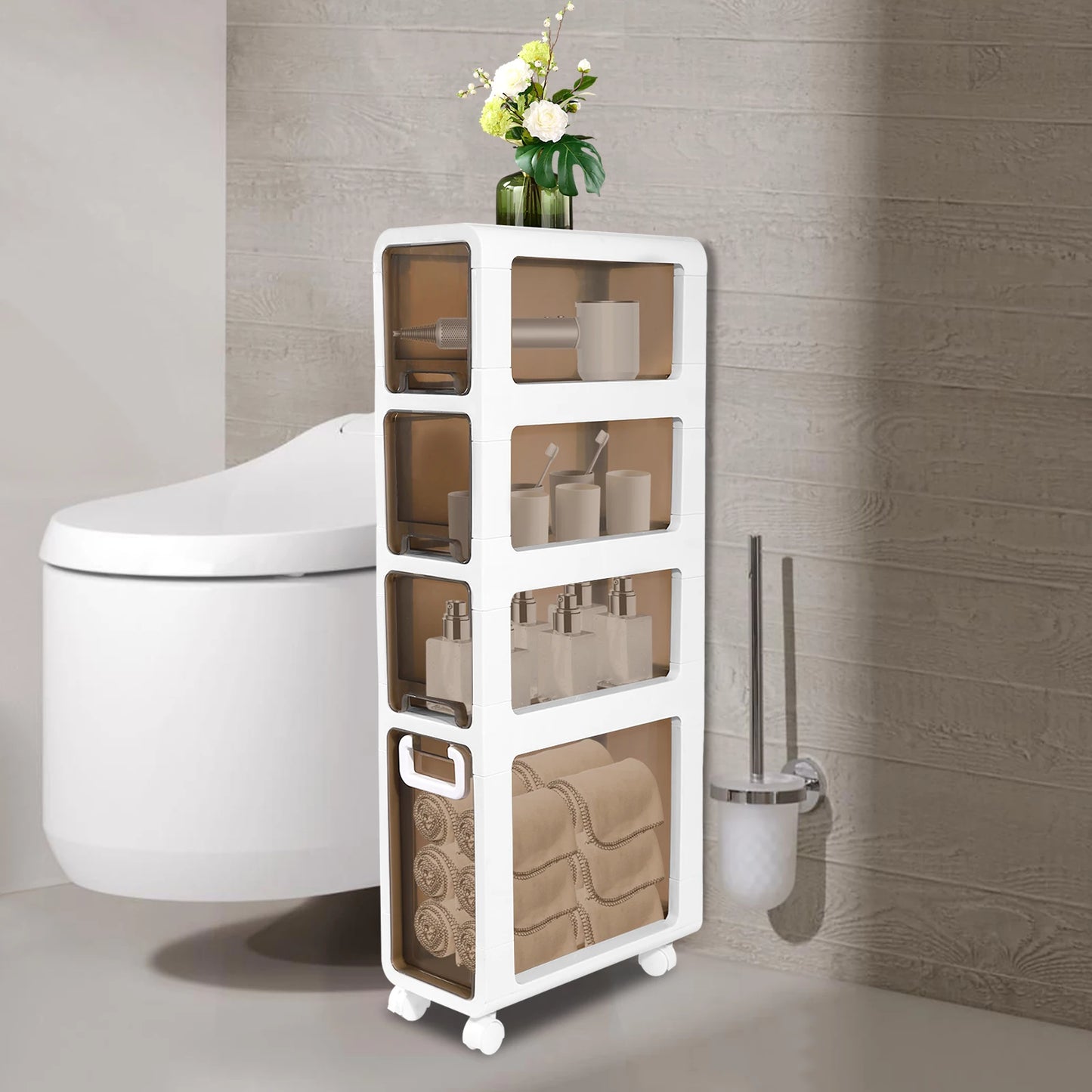 Bathroom Storage Rack – Narrow Gap Floor Cabinet for Toilet, Slim Space Organizer for Small Bathroom Storage