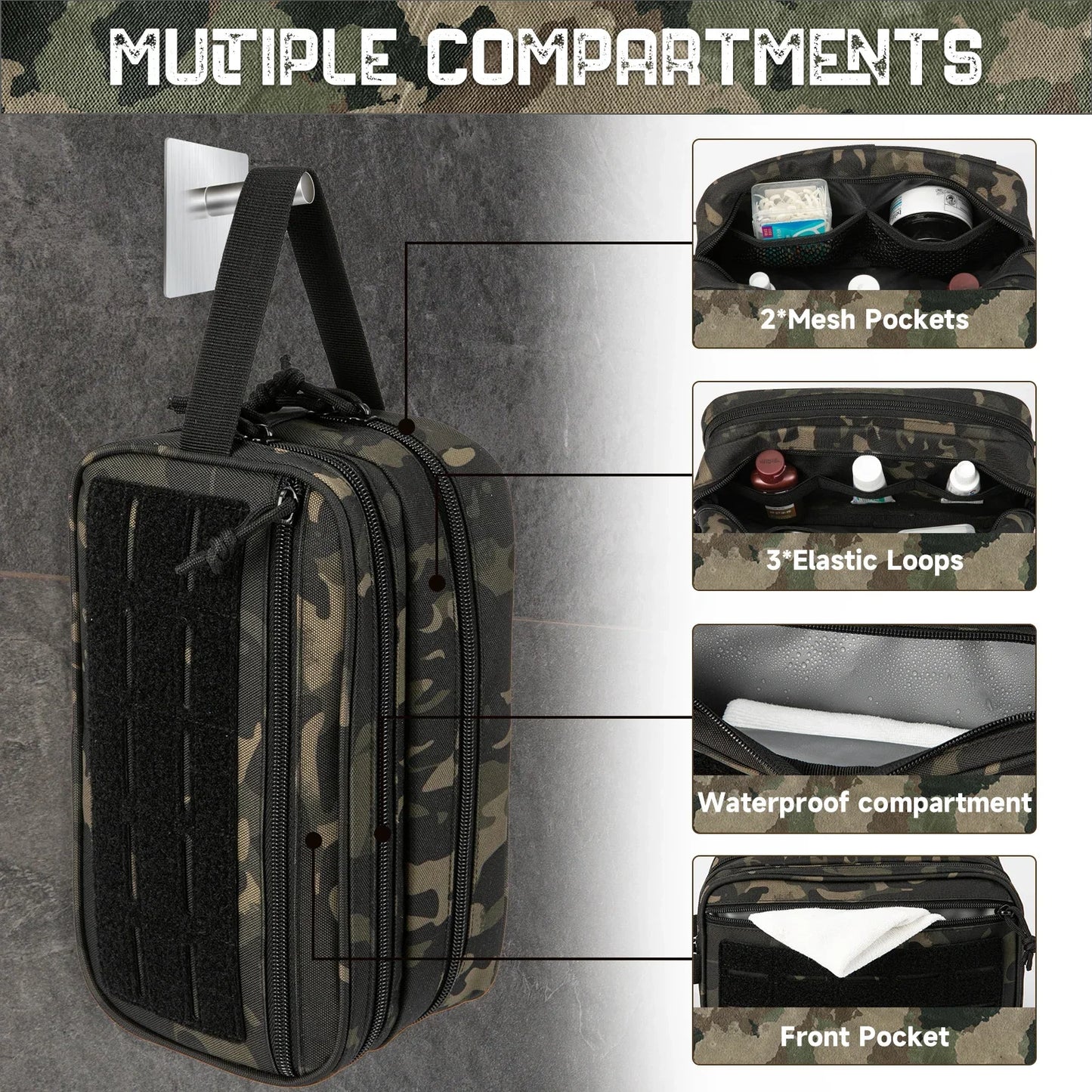 Tactical Toiletry Bag For Men Hygiene Bag Tool Molle Pouches Small Dopp Kit Mens Shaving Kit Travel shower Bag cosmetic bags