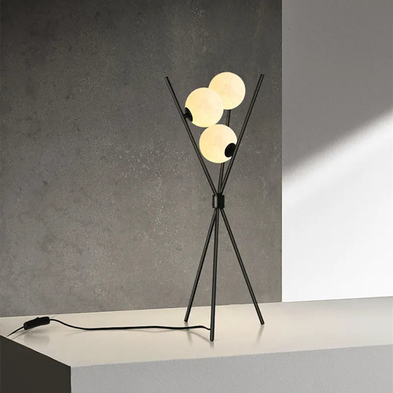 Nordic Table Standing Lamp Modern Led Floor Lamp 3D Moon Iron Tripod Floor Lamps For Living Room Bedroom Loft Study Decor Light