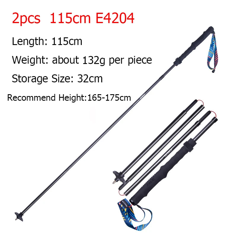 2pcs AONIJIE New Folding Outdoor Quick Lock Hiking Pole Walking Stick 105cm 115cm Trekking Pole For Height 155cm to 175cm