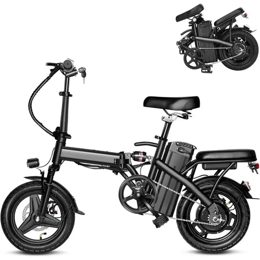 Electric Bike, Folding Ebike,Electric Bicycle with Removable Battery, 20MPH Commuting Electric Bike, High Brushless Gear Motor
