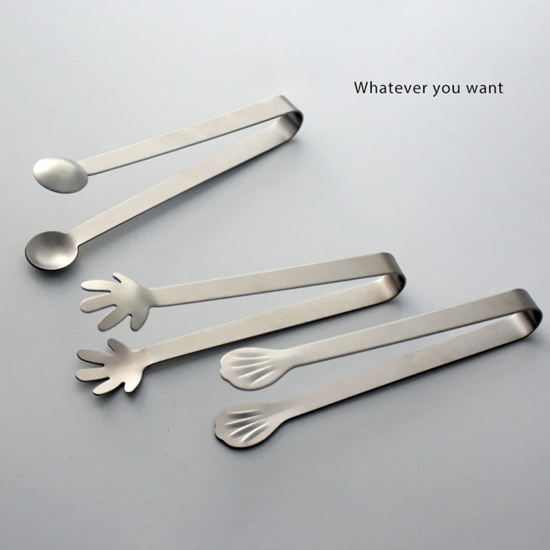 Stainless Steel Ice Cube Clips Sugar Tongs Foods BBQ Clips Ice Clamp Tool Bar Kitchen Serving Tong Kitchen Accessories