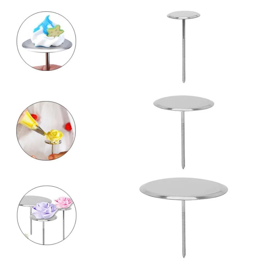 1pcs Cake Flower Nail Piping Needle Stick Stand DIY Baking Decorating Tools Stainless Steel Ice Cream Confectionery Cake Stand