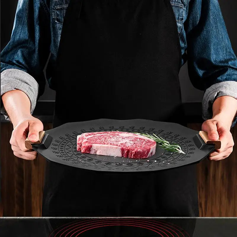 35cm Korean Nonstick Frying Pan Outdoor BBQ Plate Camping Grill Pan Multifunctional Barbecue Grill Pan Frying Pan Fried Steak