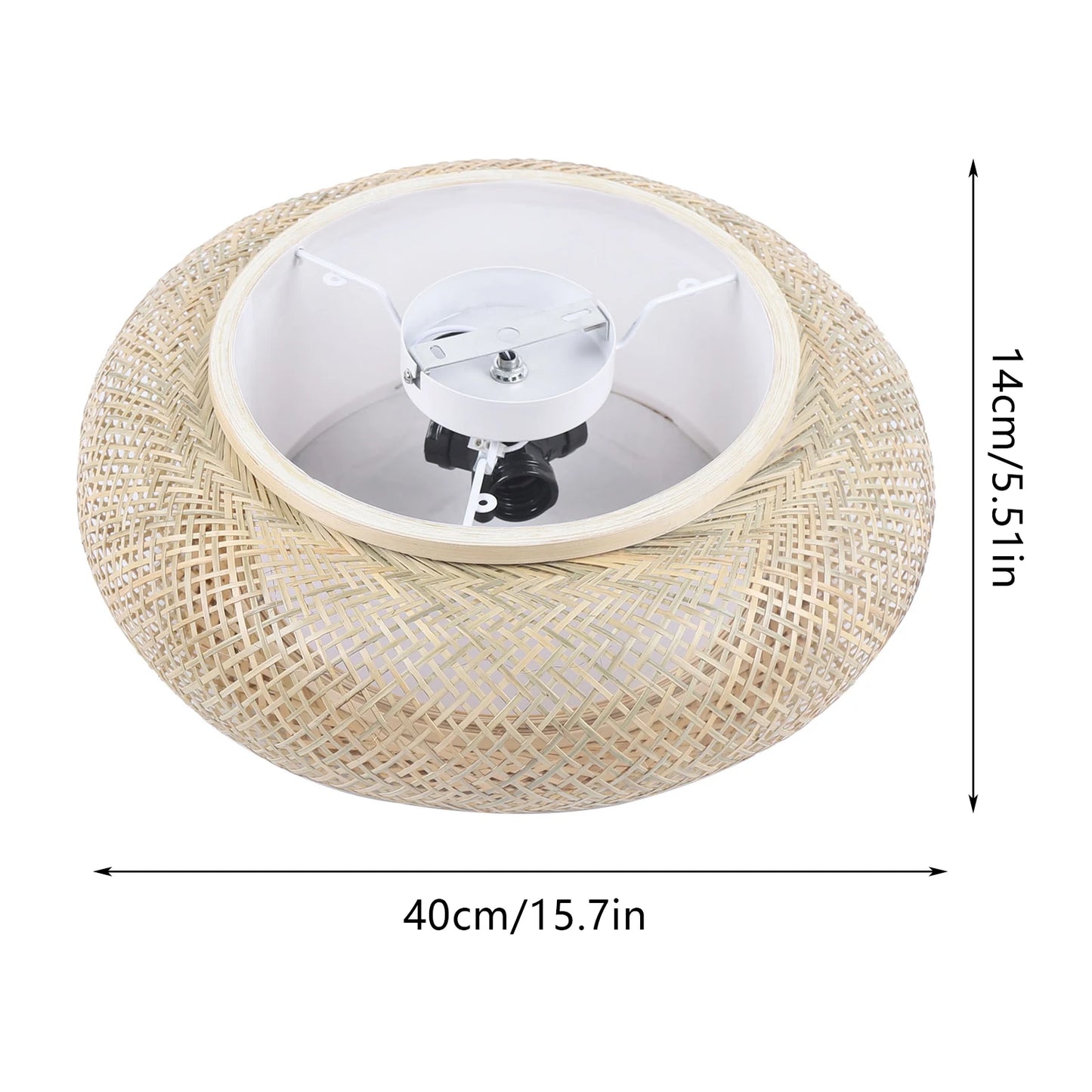 40/50cm Vintage Retro Ceiling Lamp Bamboo Lamp Rattan Ball Cafe Living Room Chandelier Ceiling Light