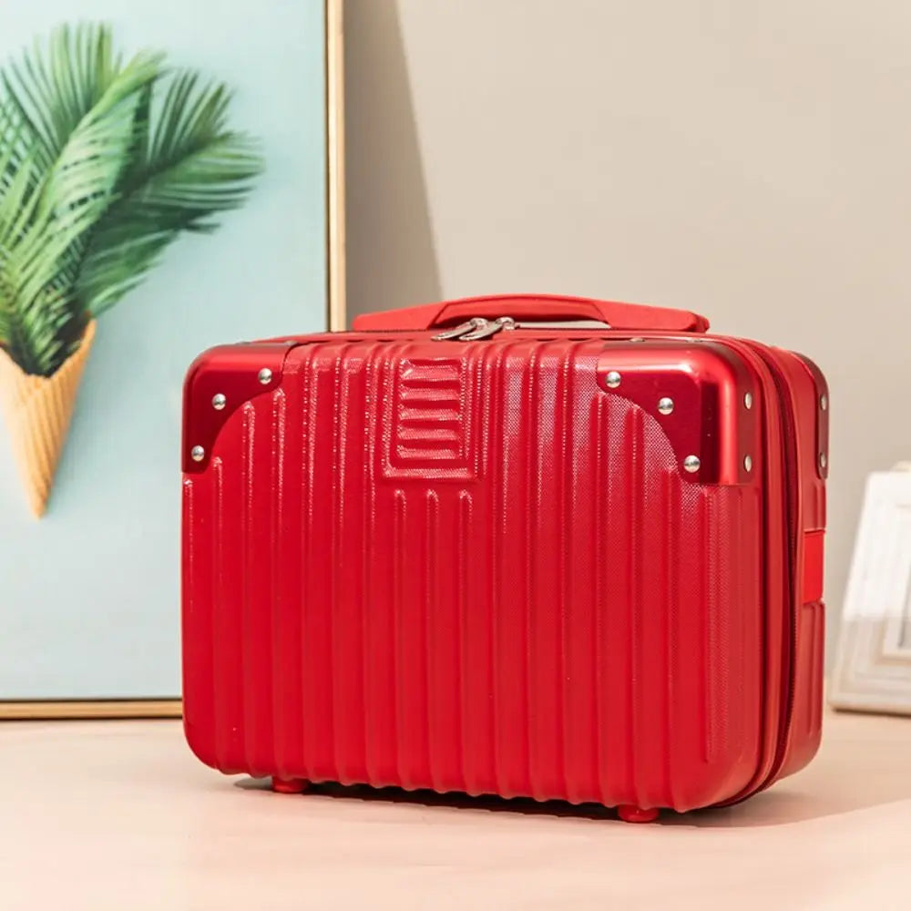 Mini Travel Suitcase Hot Sales Hand Metal corner Boarding Case Travel Luggage Cosmetic Box For Women