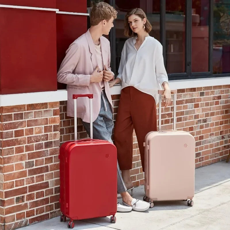 Mixi 3-Piece Luggage Set Hardside PC Travel Suitcase Rolling Bag Spinner Wheels TSA Lock, 20+24+28 Pink, with Cover