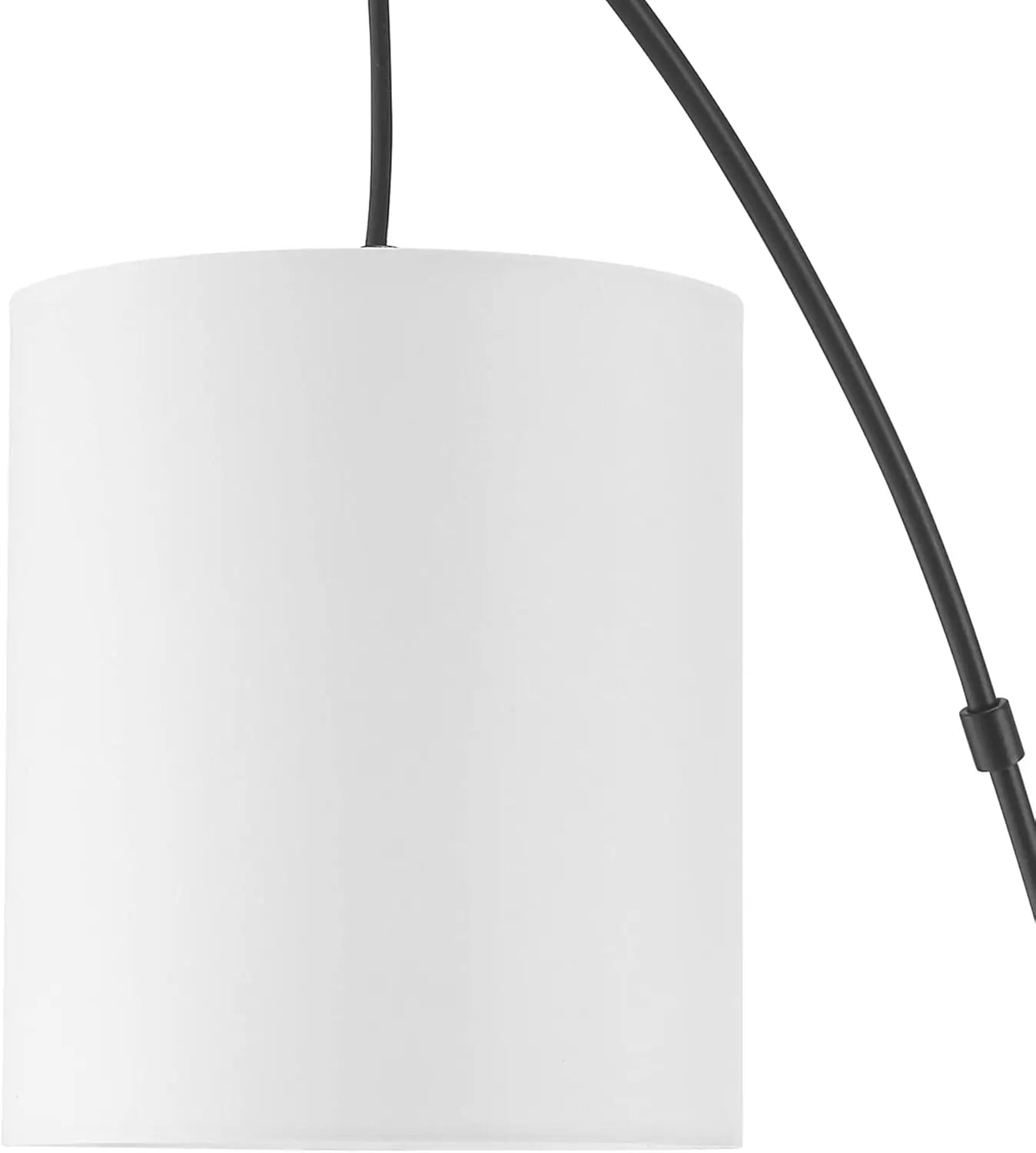 Light Floor Lamp, Matte Black, White Linen Shade, in-Line On/Off Foot Switch