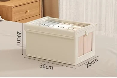 Visible Wardrobe Storage Organizer with Clear Window Large Capacity for Home Closet Bedroom T-Shirt Underwear Pants Organization