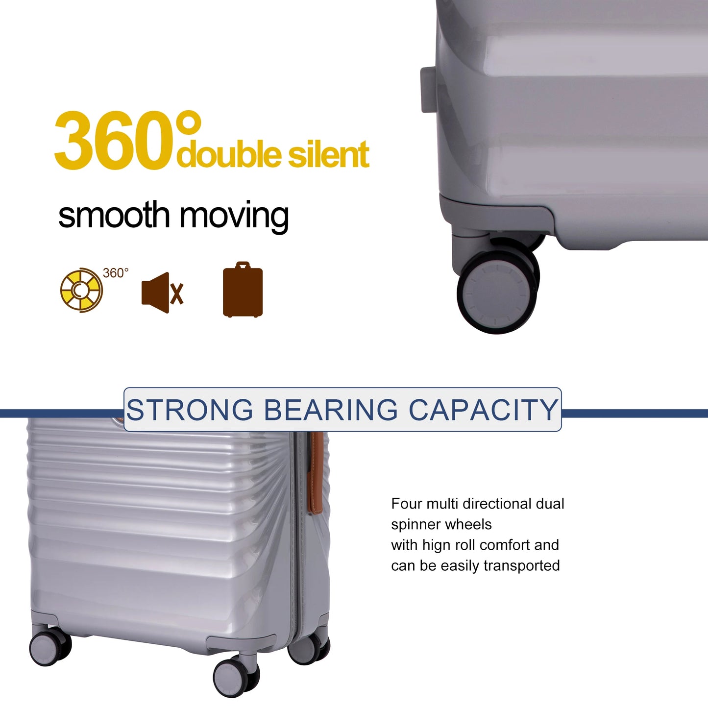 Hardshell 28 Inche Luggage with Spinner Wheels,Large Suitcase with TSA lock and USB Port,Luggage set with Leather Handle