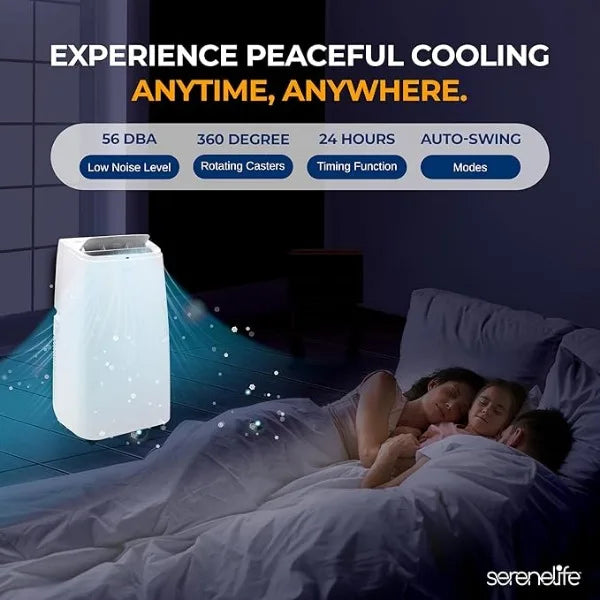 SereneLife Portable Electric Air Conditioner Unit-1150W 12000 BTU Power PlugIn AC Indoor Room Conditioning System w/ Cooler