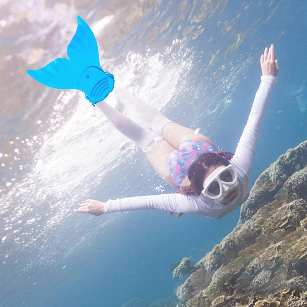Children Mermaid Tail Flippers Kids Silicone Fins Diving Shoes Swimming Gear