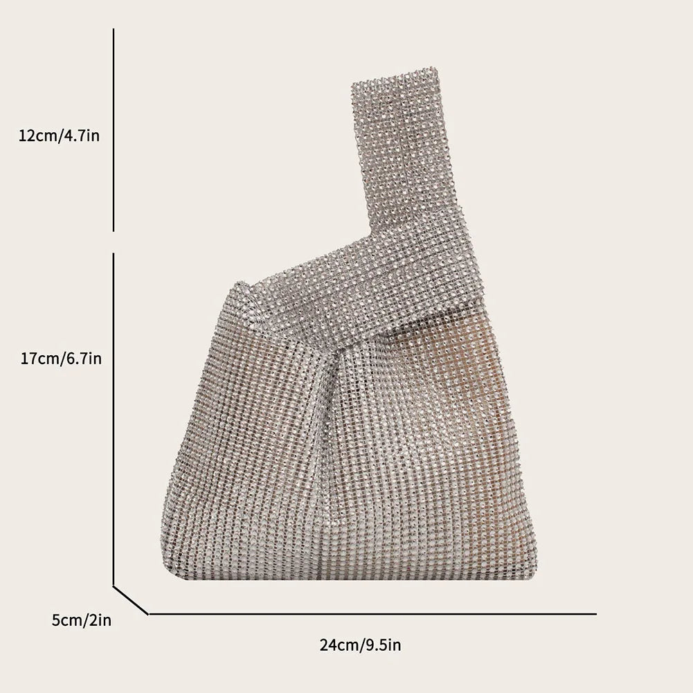 Women Fashion Sequin Bag Solid Color Rhinestone Shinny Clutch Bag Versatile Sparkly Evening Bags Female Evening Party Handbag