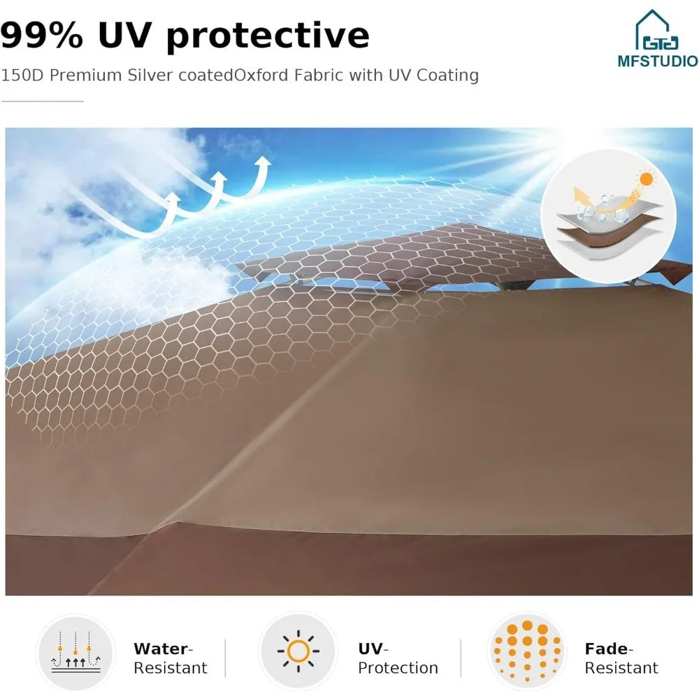 13X13 Patio Gazebo, Canopy Outdoor Canopy Tent, Easy Set-up Straight Leg Folding Instant Shelter for Beach, Party and Camping