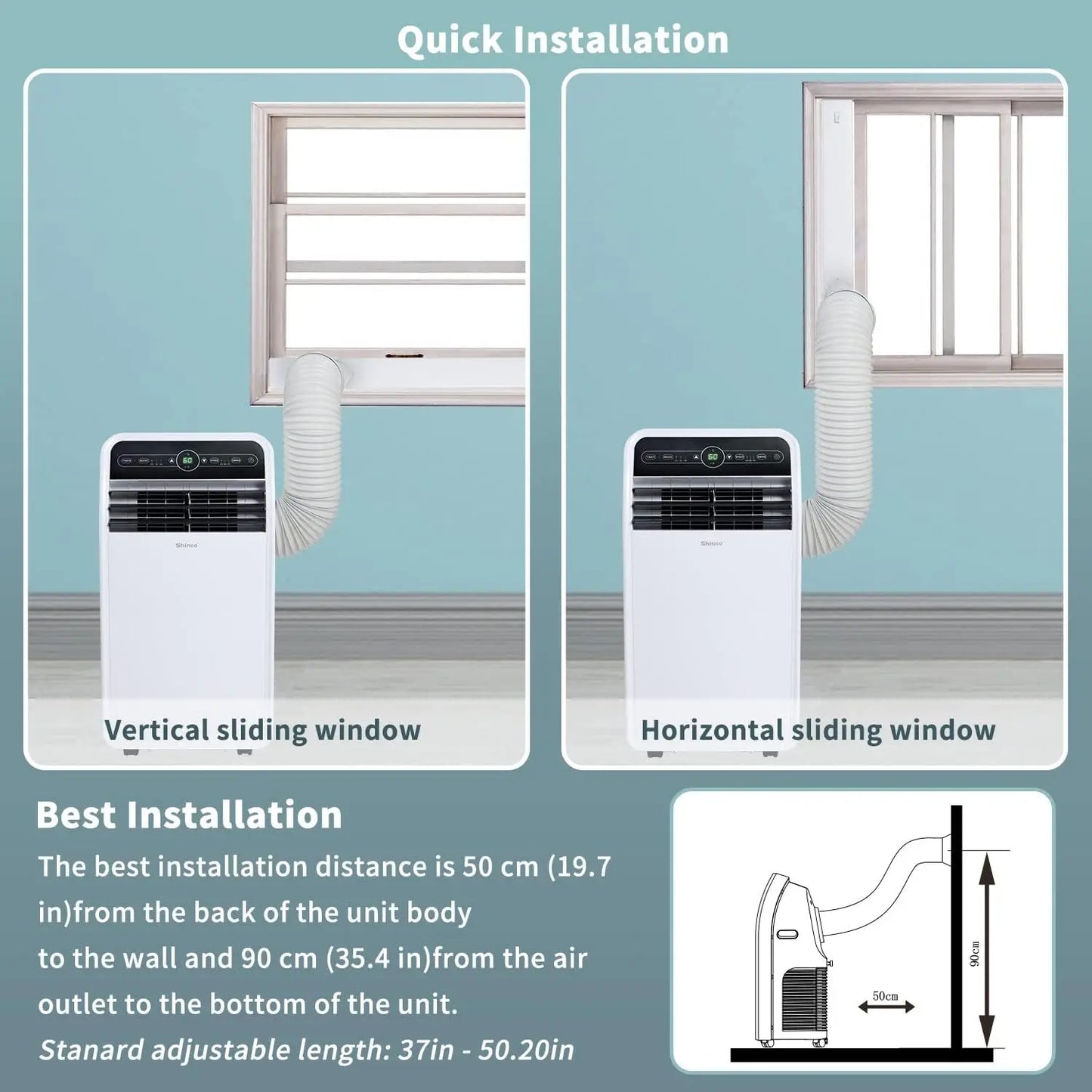 10,000 BTU Portable Air Conditioner, Portable AC Unit with Built-in Cool, Dehumidifier & Fan Modes for Room up to 300 sq.ft, RC