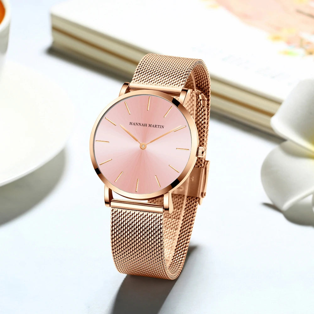 Women Watch Top Brand Dropshipping Japan Quartz Movement 36mm Rose Gold Waterproof Fashionable Nordic Minimalist Ladies Watches
