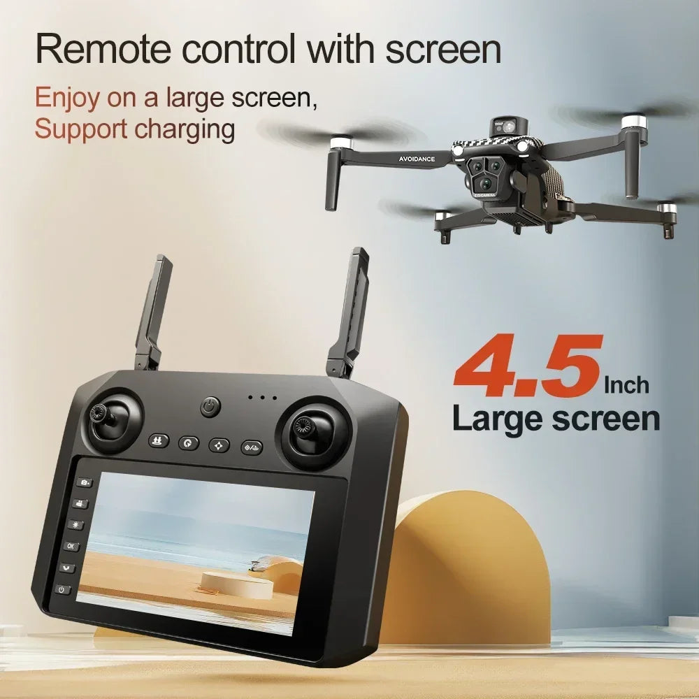 GPS Drone With 4.5inch LCD Remote Control Toys Brushless Motor RC Quadcopter 5G Digital Transmission 4K Drone With Camera U198