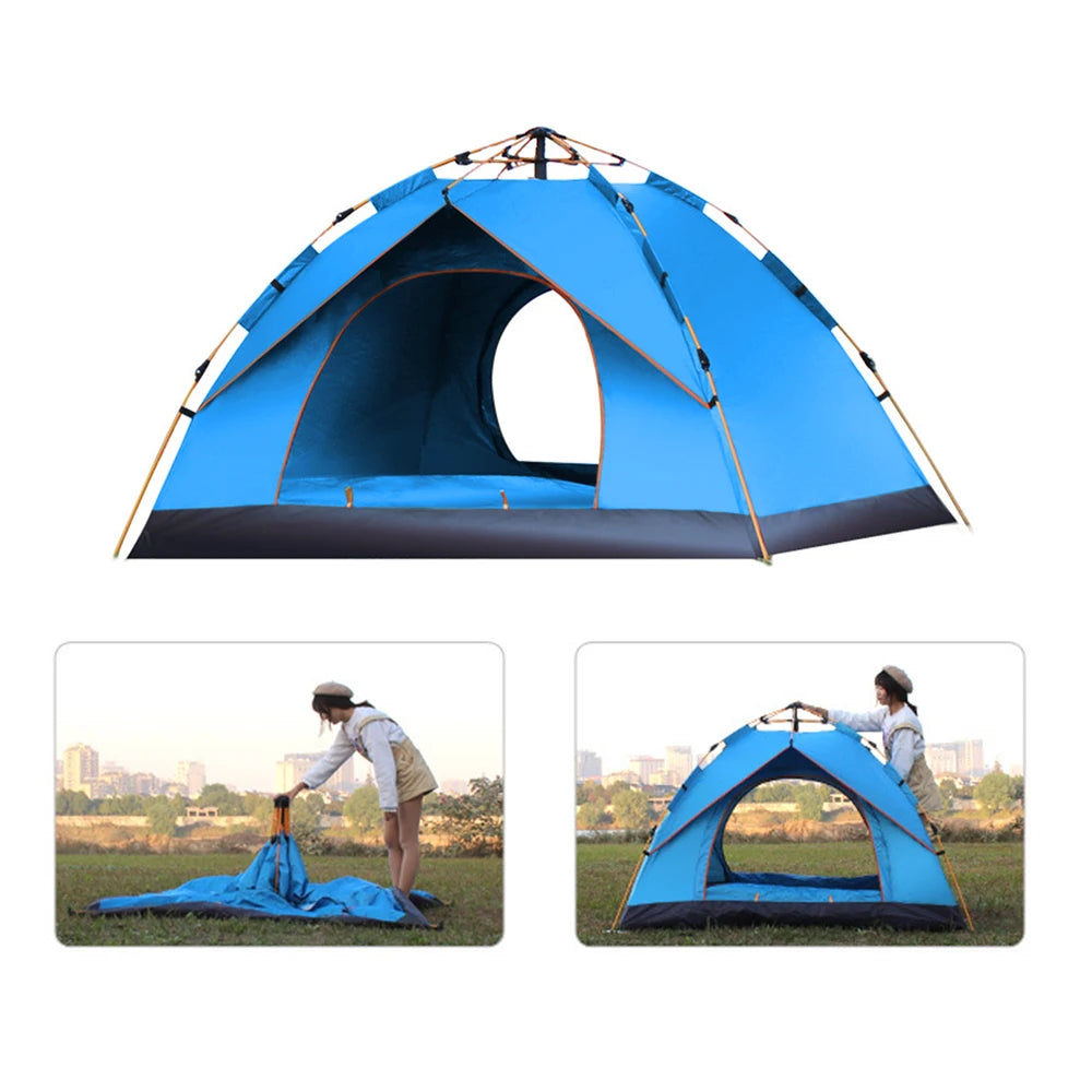 Outdoor Pop Up Tent Water-resistant Portable Instant Camping Tent for 1-2 People Family Tent