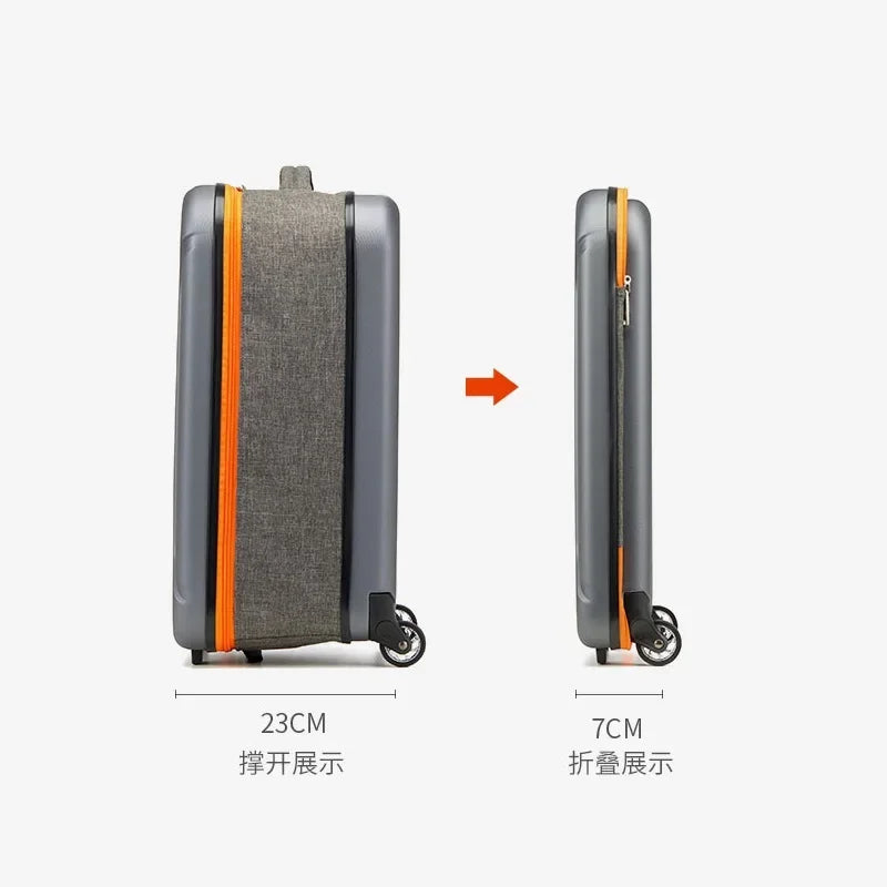 20/24/28 Inch Foldable Storage Roller Trolley Luggage Sets PC Suitcase Multi-functional Travel Bag Carry on Cabin Case