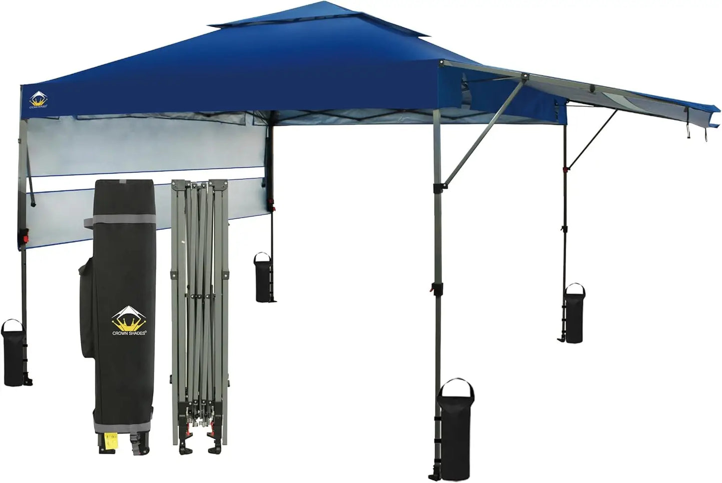 Pop up Canopy Tent Patended Centerlock Instant Commercial Canopy with 150D Silver Coated Fabric Including 2 Extend Awnings