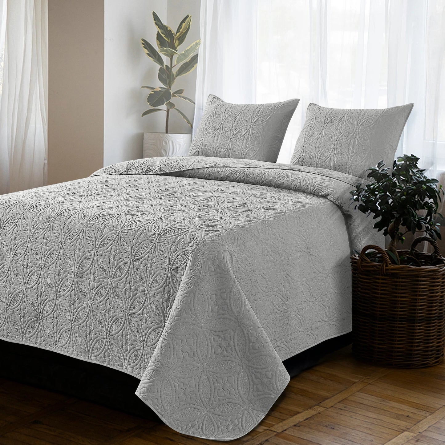 Quilt Cover Set with Copper Coin Pattern Lid, Cozy Bedroom Decor|Elegant Bedding Design|Cotton Filled Comfort, Bedroom Decor