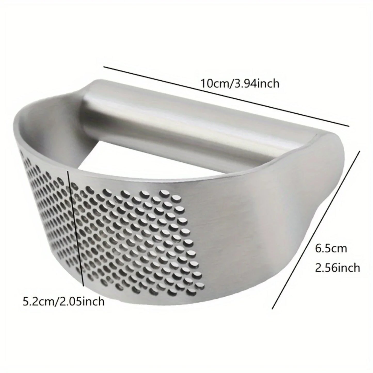 Easy-Clean Stainless Steel Garlic Press With Silicone Handle - Multifunctional Kitchen Gadget For Crushing, Peeling & Grinding V