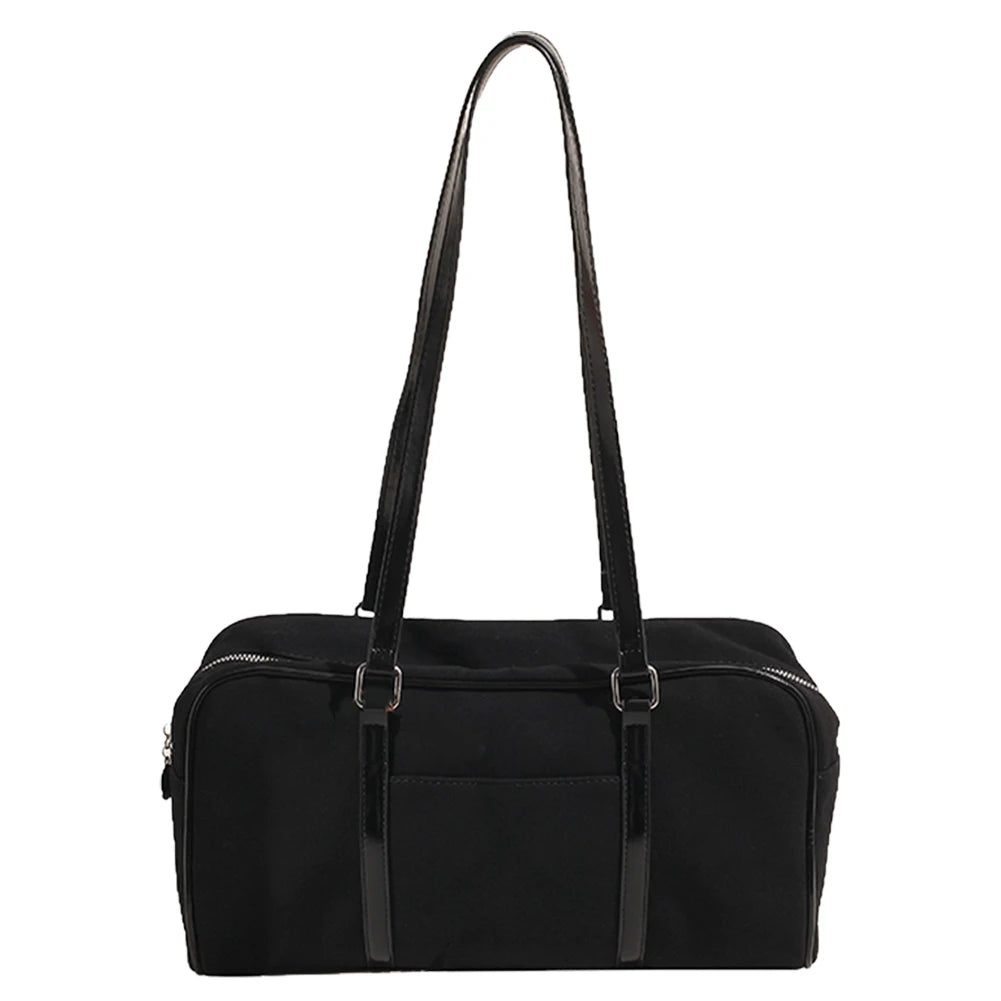 Women Faux Suede Shoulder Bag Trendy Handbag Large Capacity Small Tote Bag Zip Closure Elegant Shoulder Purse Outdoor Travel Bag