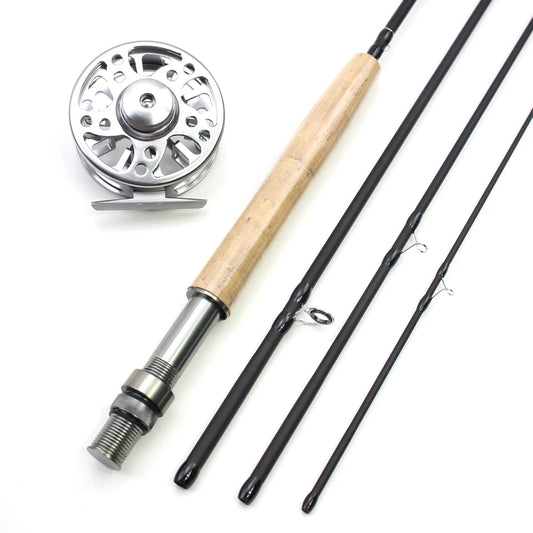 1.98M 2.1M Fly Fishing Rod and Fly Reel Portable Carbon UltraLight Slow Action Fly Rod Cork Handle Lure Fishing Tackle pescar