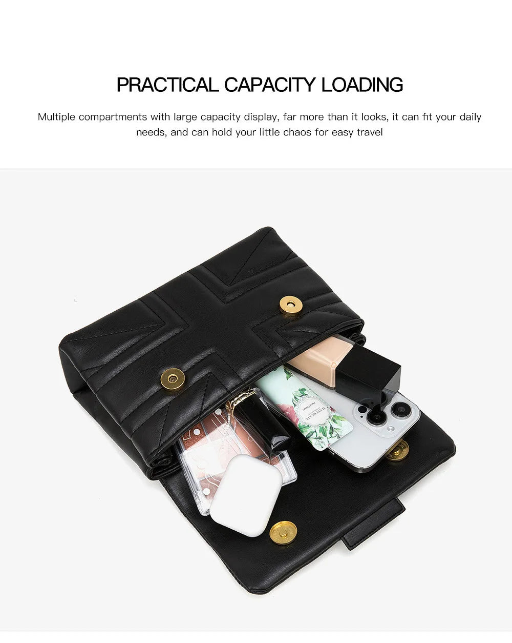 2024 New Trend Women's Bag Diamond Quilted Chain Shoulder Bag Fashion Crossbody Bag Eagle Head Handbag